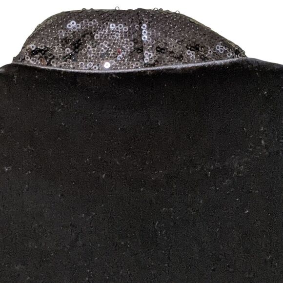 Alex Evenings 3/4 Sleeve Scoop Neck Stretch Velvet jacket Sequin detail collar S - Picture 6 of 8